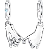 ARVALILS Dangle Charm 925 Sterling Silver Charms fits Bracelets and Necklace Pendant Bead Charms Jewelry Present for Women (Hand in Hand Charm)