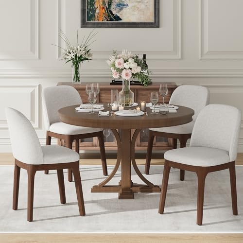 MALOL Wooden Dining Chairs Set of 4, Upholstered Kitchen & Dining Room Chairs w…