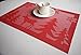 Presence Home Christmas Holiday Placemats - Set of 4 - Washable and Stain Resistant (4, Holiday Red)
