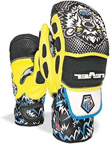 Level WorldCup CF Ski Racing Mittens, Black/Yellow (Small/Medium (7.5in))