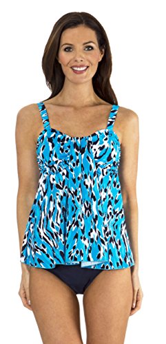 Mazu Draped Bandeau Tankini with Mid Waist Brief with Power Mesh Panel (8-16) Mazu Draped Bandeau Tankini with Mid Waist Brief with Power Mesh Panel (8-16)