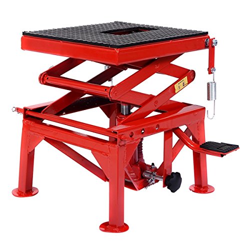 New 300lb Motorcycle Hydraulic Scissor Floor Jack Lift Hoist Center