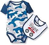 BON BEBE Baby Boys' 2 Piece Bodysuit and Bib Set