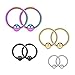 Ruifan 14G 316L Surgical Steel Captive Bead Ring PA Nipple Eyebrow Belly Tragus Cartilage Septum Piercing Jewelry 8PCS - Mix Color 1#