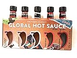 Modern Gourmet Global Hot Sauce To Go! 5-1.6oz Bottles! Hot Sauces From Around The World!