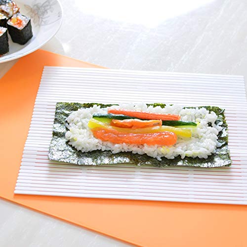 MXY Sushi Rolling Kit Mat Japanese Sushi Making Kit White Plastic With A Mini Rice Paddle (L-8166)
