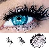 False Eyelashes Natural Look, 3D Premium Quality Fake Eyelashes/Natural Magnetic/Full Eye,100% Handmade Black Nature Fluffy Long Soft Reusable 4 Pair