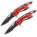 TAC Force TF-705RD Assisted Opening Tactical Folding Knife, Black Half-Serrated Blade, Red Handle, 4-1/2-Inch Closed, Red (2-Pack)