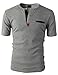 H2H Mens Casual Henley Slim fit Short Sleeve T-shirts