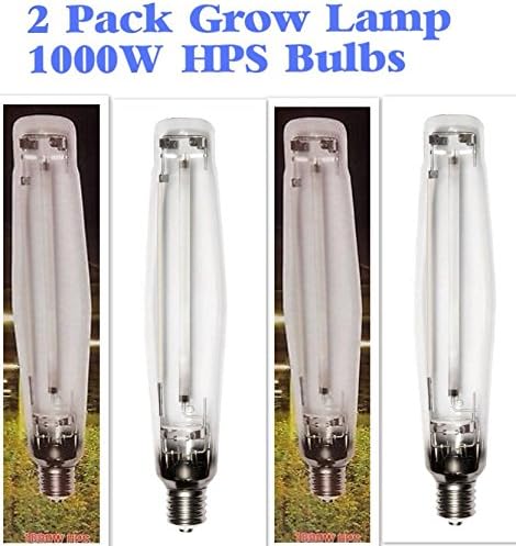 2 Pack - Grow Lamp 1000 Watt Flowering High Pressure Sodium HPS Grow Light Bulb Lamp