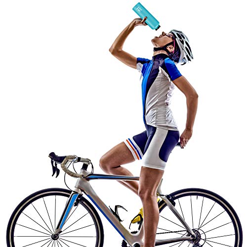 ZOOOBELIVES Metal Sports Water Bottle 26oz, Double Walled 18/8 Stainless Steel, Vacuum Insulated, Wide Mouth, Powder Coated - Designed for Cycling/Hiking/Camping/Traveling/Gym/Yoga (Fantasy Blue) - Thumbnail 4