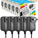 12V DC Power Supply 2A 24W Adaptor, SANSUN 12 Volt Power Supply for LED Strip Lights, AC120V to DC12V Transformers (Pack of 5)