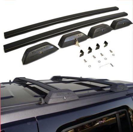 Dking For 06-10 Hummer H3 Black Roof Rack Cross Bars Set W/Lock H3T