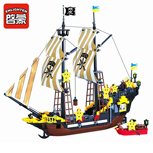 Enlighten Pirate Ship Boat Adventure Building Block 590pcs Without