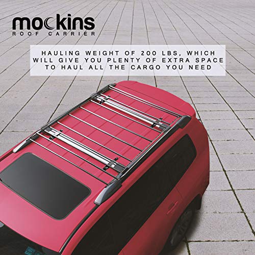 Mockins Roof Rack Rooftop Cargo Carrier with Cargo Net and Ratchet Straps The Steel Luggage