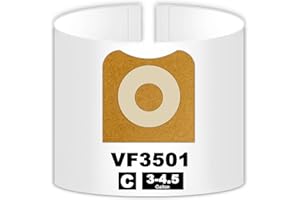 YCUVIN 6 Pack 3-4.5 Gallon Bags for Rigid Shop Vac 3, 4, 4.5 Gallon, Size C, VF3501, WD40500, WD40700, HD0600 Vacuums, High-Efficiency Dust Collection Bags, Replacement Part # 23738