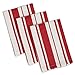 DII Cotton Gourmet Stripe Dish Cloths, 12 x 12 Set of 3, Herringbone Absorbent Kitchen Dishcloths for Cleaning, Drying, Cooking, Baking-Tomato Red