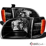 2000-2004 Tundra Regular/Access Cab Black Replacement Headlights Upgrade Pair L+R 2001 2002 2003