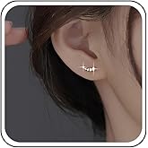 Sttiafay Boho Crystal Ear Climber Earrings Cubic Zirconia Crawler Earrings Gold Small Rhinestone Earrings Sparkling Cz Stud Earrings Vintage Minimalist Earrings Jewelry for Women