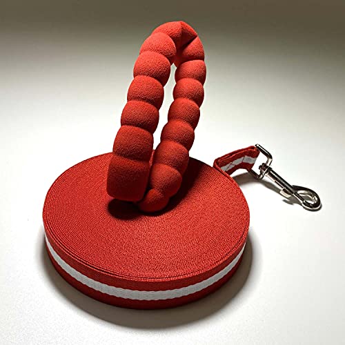 Dog Training Lead, Long Dog Leash Nylon Dog Recall Leads Long Training Dog Leash for Camping Tracking Training Obedience Backyard Play, Strong Lead Leash for Dog Comfortable Padded Handle (15m/50ft)