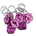 1 (One) Pink Half Occo Geode Silver Toned Key Chain - Rock Paradise Exclusive with COA AM19B6-02