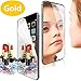 Mcoolbo Electroplating Mirror Effect Screen Tempered Glass Screen Protector Whole Body Protection Anti Scratches [Front and Back] for iPhone 6 Plus & iPhone 6S Plus 5.5inch (Gold)