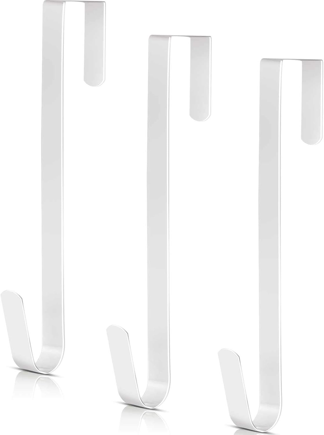 Wreath Hangers - Zhehao 3 Pieces Christmas Decor Metal Wreath Hangers Over The Door Light Handy Wreath Hanger Hanging Hook (12 Inch, White)