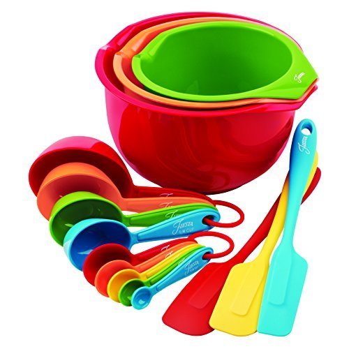 Click Here to See More Images Fiesta 15-Piece Prep and Serve Baking Set, 4 Measuring Spoons, 4 Measuring Cups, 3 Spatulas, 3 Serve Bowls by Unknown