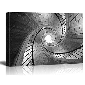 Canvas Wall Art - Abstract Geometry Spiral Staircase Pattern - Giclee Print Gallery Wrap Modern Home Art Ready to Hang - 12x18 inches