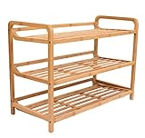 BirdRock Home 3-Tier Bamboo Shoe Rack | Environmentally Friendly | Fits 7-9 Shoes | Great for Closets, Bedrooms or Doorways