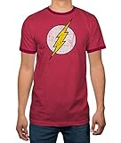 DC Comics Justice League Flash Logo Licensed Ringer Mens T-Shirt (Large)