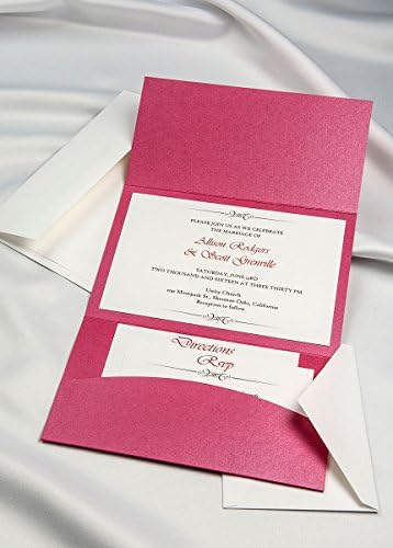 Horizon Pocket Folder Invitation Kit - Fuchsia - Pack of 20