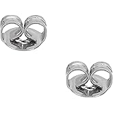 PATIKIL 2 Pcs Earring Backs, 14K Gold Locking Earring Backs Replacements Hypoallergenic Metal Earring Stopper Secure Locking Charm for Studs, Heavy Droopy Earrings, White Gold