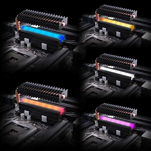 EZDIYFAB M.2 Heatsink with Heatpipe, 12V RGB SATA NVMe NGFF M.2
