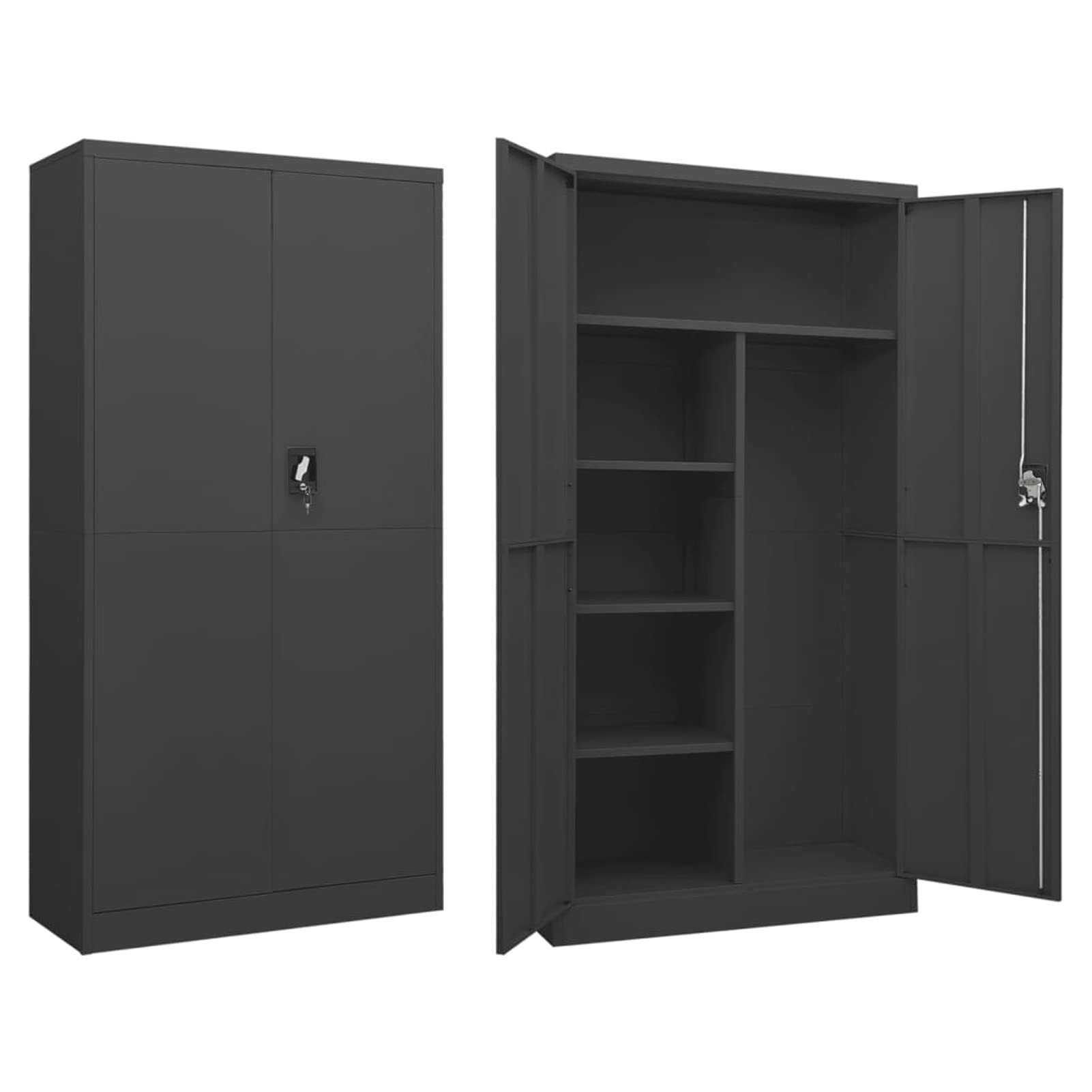 Gecheer-Armario-de-Taquilla-con-2-Puertas-y-4-Estantes-Armario-Multifuncion-Organizador-de-Almacenamiento-de-Acero-Gris