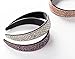 3 Pack Jeweled Rhinestone Headbands for Women and Girls, Hair Accessories (Silver, Rose Gold, Pink)