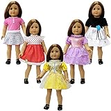 ZITA ELEMENT 5 Pcs of Fashion Party Dress for American 18 Inch Girl Doll Clothes Outfits