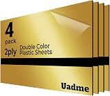 Uadme Laser Engraving Materials 4 Pack 30x20 cm Black Core Mirror Gold Plate view 1