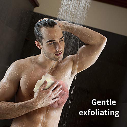 TOUGS Loofah Bath Sponge, Body Scrubber Mesh Pouf Shower Ball, Exfoliate, Body Scrubber Exfoliator, 4 Pack - Thumbnail 2