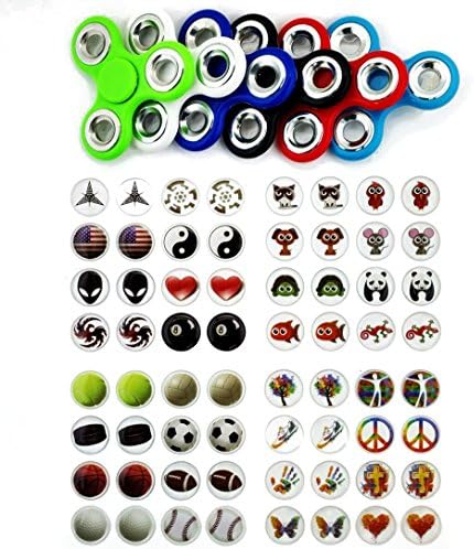 Decal Set for Fidget Spinners by Spinnovations w/ Six FREE Fidget Spinners! 32 Different Pairs of Designs from 4 Design Themes