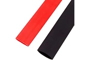 QBGTFAK Dual-Wall 3:1 Adhesive Lined Heat Shrink Tubing, 1.5M/5FT, 9.5 mm, 3/8" Black and Red (9.5 mm, 3/8")