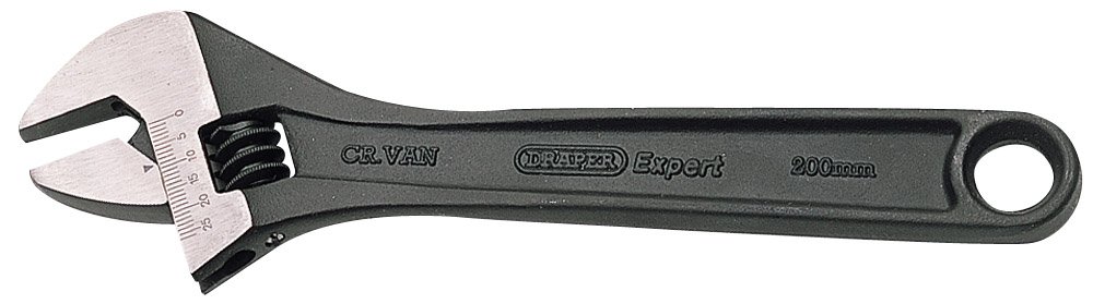 Draper 52680 Expert Crescent-Type Adjustable Wrench with Phosphate Finish 200 mm , Blue