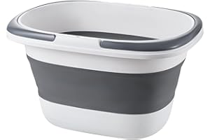 Goderewild Large Collapsible Mop Bucket 4.2 Gallon(16L) with Handle for House Cleaning, Space Saving Outdoor Multiuse Foldable Water Pail for Camping, Fishing, RV(1, Grey)