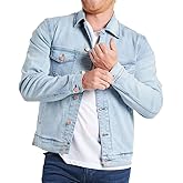 Mugsy Men’s Denim Jacket, Classic Fit, Stretch Denim Jacket for Men, Comfortable, Flexible Outerwear, True to Size