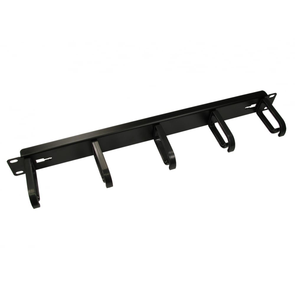 World of Data 19" Cable Management Bar - 1U - 5 Removable Plastic Holders - Server - Black