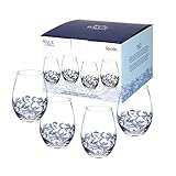 Portmeirion Spode Stemless Glasses Blue Italian Glasses, Set of 4 (1624917)