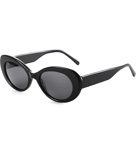 Amazon.com: The Fresh Clout Goggles Oval Mod Retro Vintage Kurt Cobain Inspired Sunglasses Round Lens Gift Box (5-Shiny White, Grey) : Clothing, Shoes & Jewelry