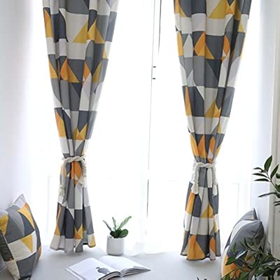 Curtains Drapes Short Curtain Blackout Curtains Blue Yellow