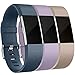 Maledan Bands Replacement Compatible with Fitbit Charge 2, 3-Pack, Small Slate Blue/Lavender/Beige