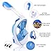 Greatever Full Face Snorkel Mask, Snorkeling Gear for Adults Kids with Latest Dry Top Breathing System and Detachable Camera Mount, Foldable Panoramic View Snorkeling Mask Set, Anti-Fog & Anti-Leak